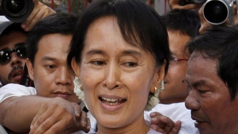 반기문 총장, 미얀마 수치 여사와 회동