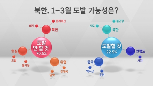 [여론조사] '북한, 가까운 시일 내 도발 안할 것' 70.5%