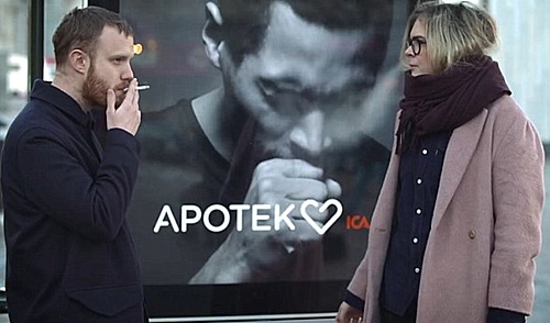 스웨덴, 담배피면 길거리 광고판 모델이 '콜록콜록'