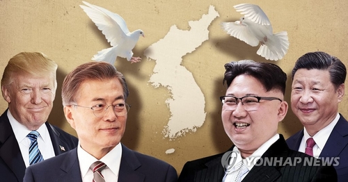 남북미중 '종전선언 4국지'…방북 중국 왕이, 3자 저지 총력
