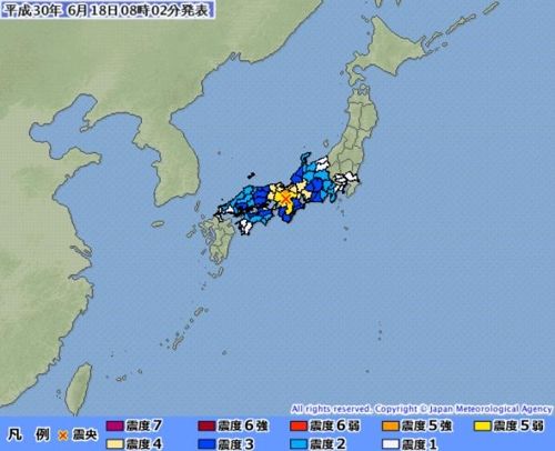 일본 오사카에 규모 6.1 지진…3명 사망·철도 도로 마비