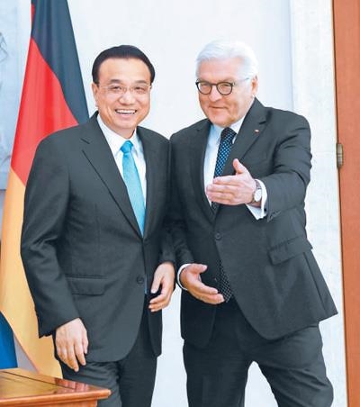 리커창, 메르켈 이어 독일 대통령과 회동…"자유무역 수호" 재강조