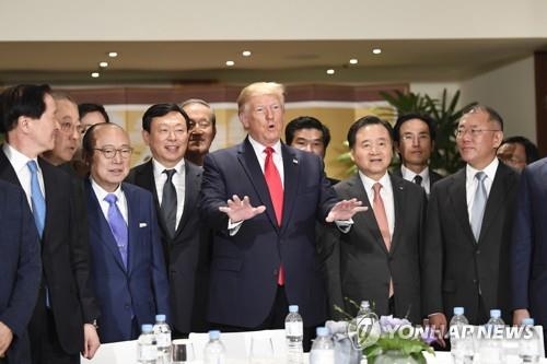 트럼프 "한국 대기업 투자에 감사"…'화웨이 압박' 발언 없어