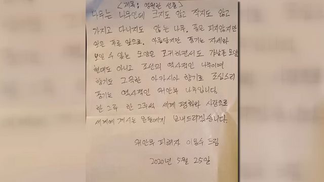[인터뷰] 이용수 할머니 "윤미향·정의연 연락 없어…회견문, 딸에게 작성 부탁"