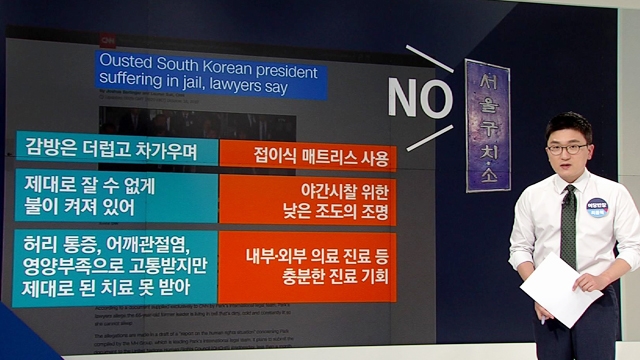 [여당] "구치소서 인권침해"…박근혜 측, 국제 여론전