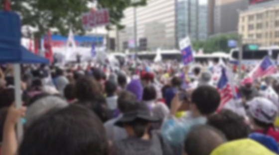 지난해 8월 15일 광화문 집회 모습. 〈사진-JTBC 캡쳐〉