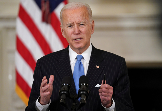 조 바이든 미국 대통령이 현지 시간 2일 미국 워싱턴 백악관에서 연설하고 있다. 〈사진=로이터 연합뉴스〉