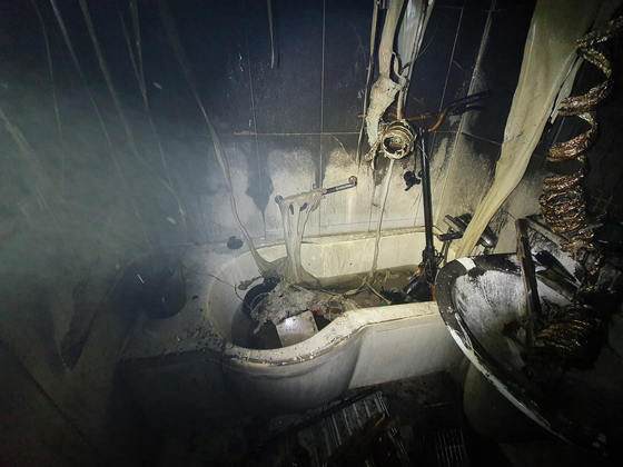 화재로 불탄 킥보드 모습. 천안동남소방서 제공