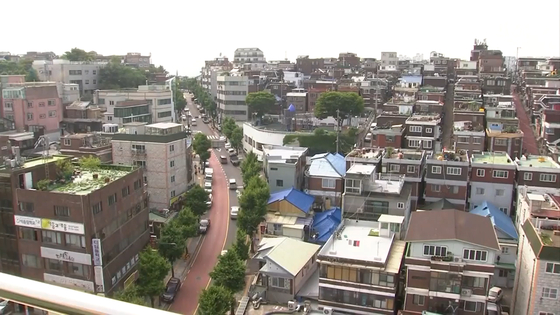 경기 성남시 수진·신흥 재개발 정비구역. 〈사진=JTBC 뉴스룸 캡쳐〉