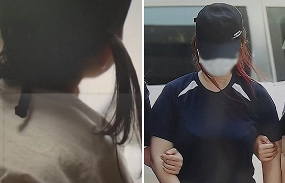 3살 딸을 혼자 집에 방치해 숨지게 한 혐의를 받는 엄마 A 씨가 영장실질심사를 받기 위해 법원으로 들어서는 모습.(오른쪽) 〈사진-JTBC 캡처〉