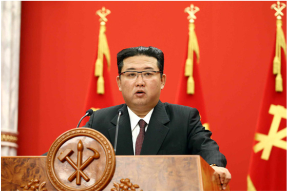 김정은 북한 국무위원장이 지난 10월 10일 당 창건 76주년 기념연설을 하고 있다. 〈사진=노동신문〉