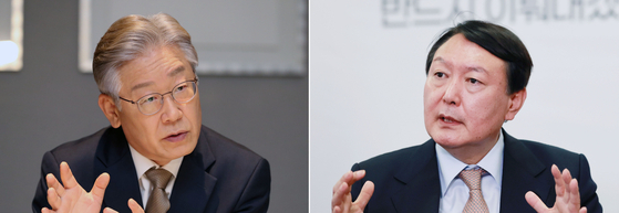 이재명 더불어민주당 대선 후보(왼쪽), 윤석열 국민의힘 대선 후보. 〈사진=연합뉴스〉