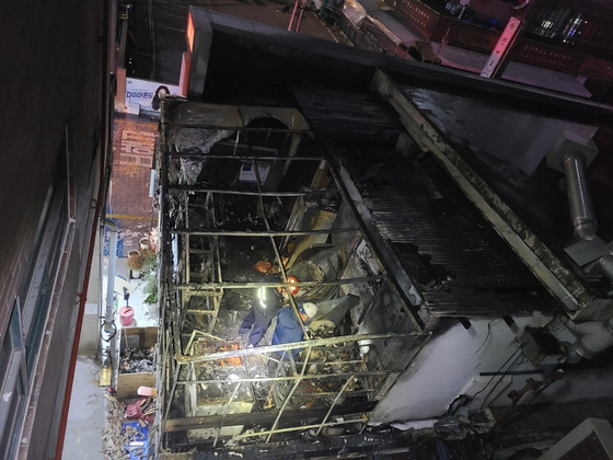 1월 19일 부산시 해운대구 식당 화재〈사진=부산소방본부〉